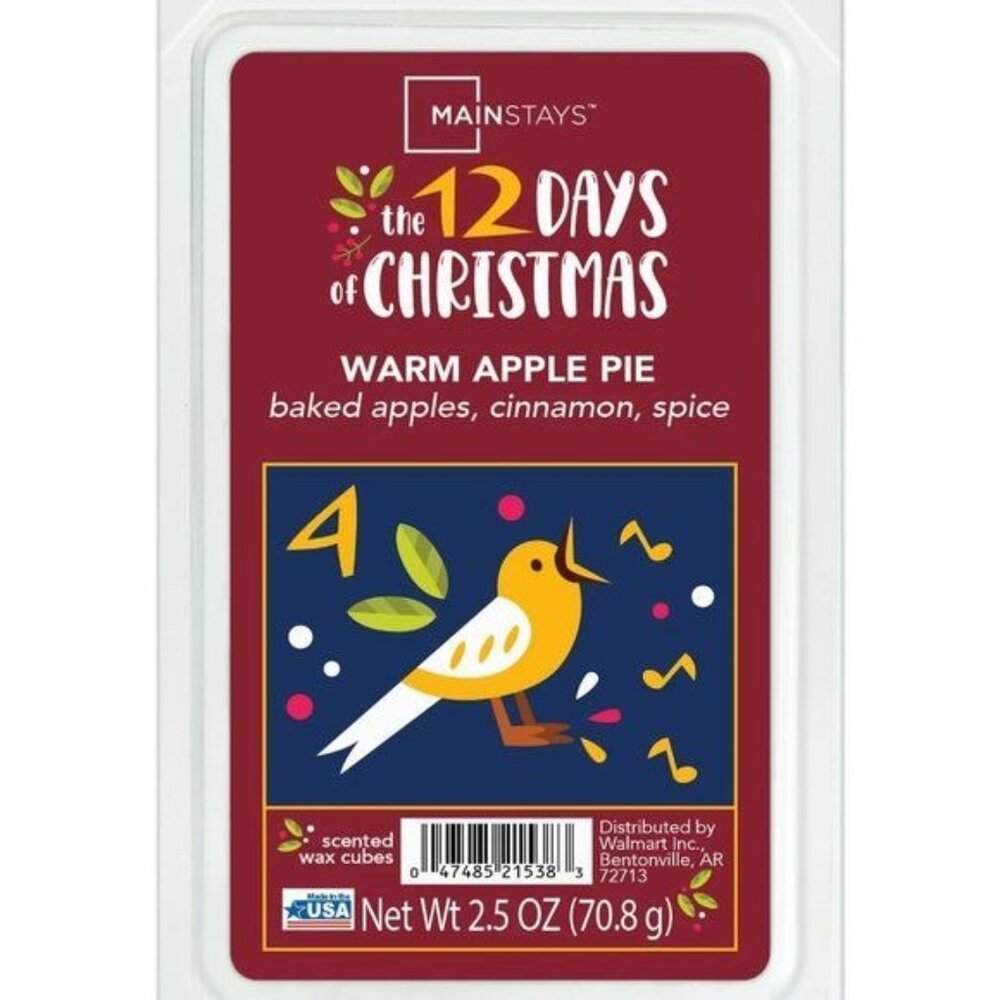 Mainstays 12 Days Of Christmas Scented Wax Cubes Warm Apple Pie 4th Day NEW